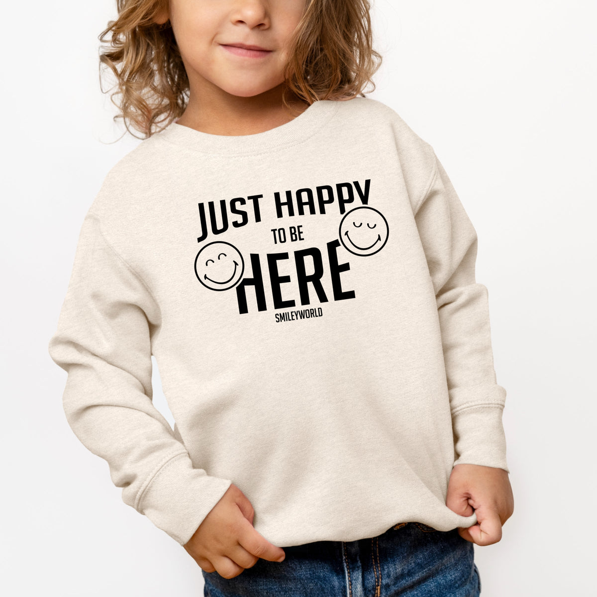 SmileyWorld Just Happy To Be Here - Toddler Graphic Sweatshirt