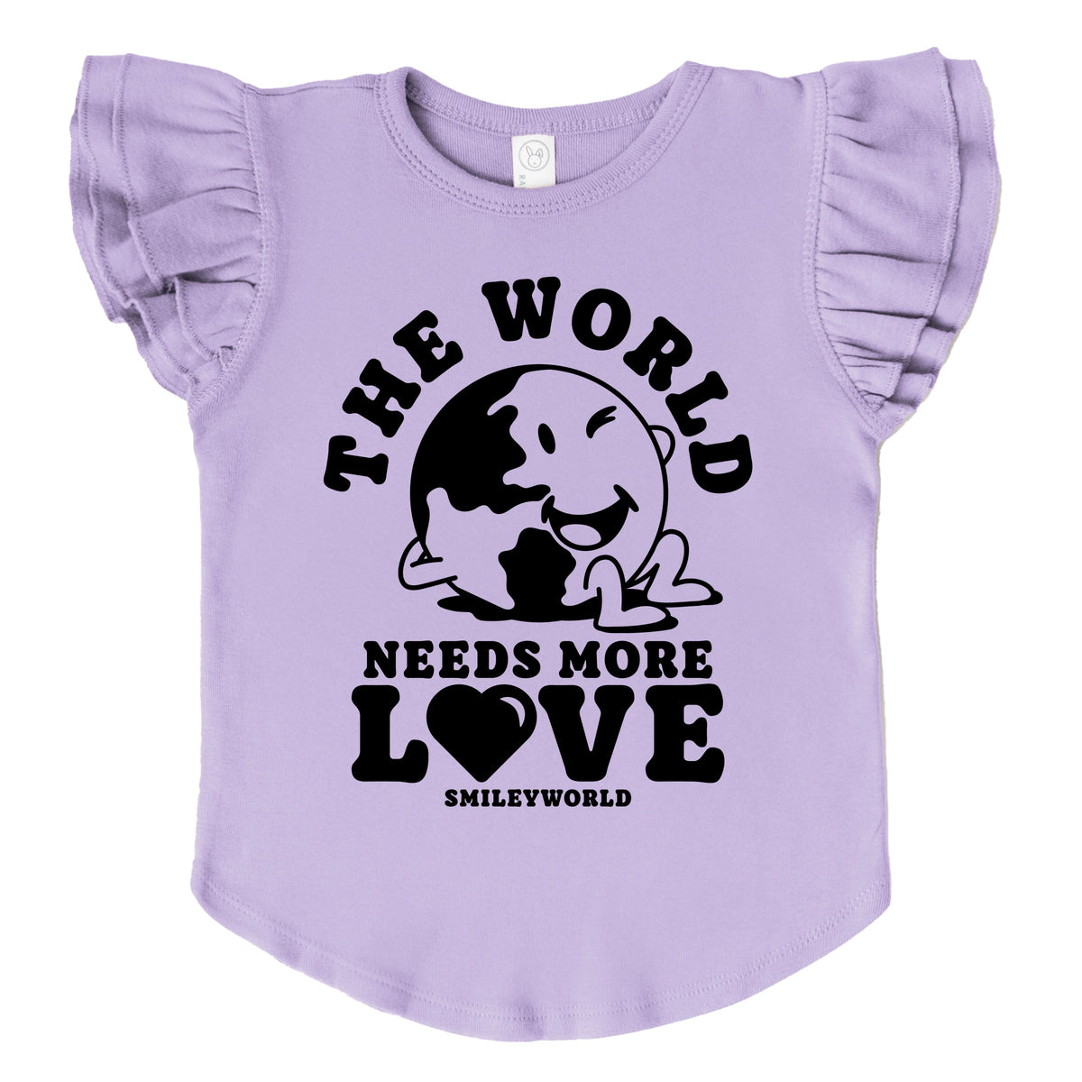 SmileyWorld The World Needs More Love - Flutter Sleeve Graphic T-Shirt