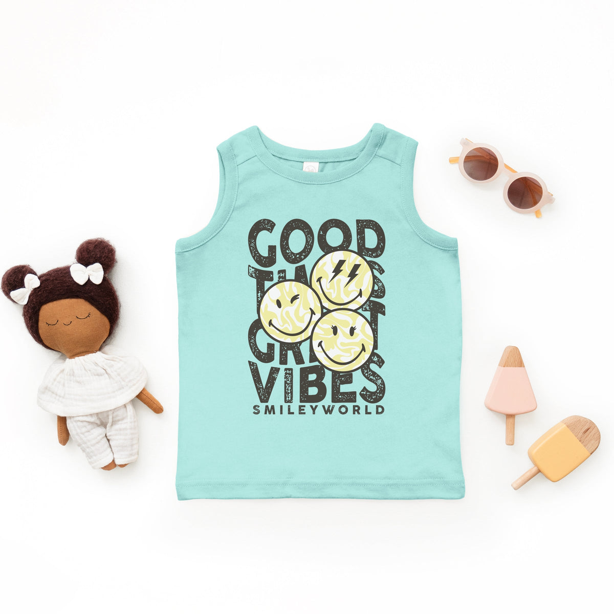 SmileyWorld Good Times Great Vibes  - Toddler Graphic Tank