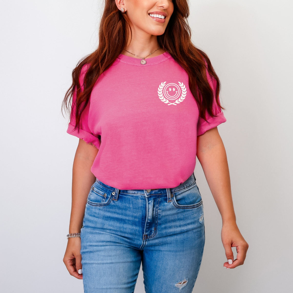 S.W.Smiley Endless Vacation Front And Back - Women's Garment Dyed Graphic T-Shirt