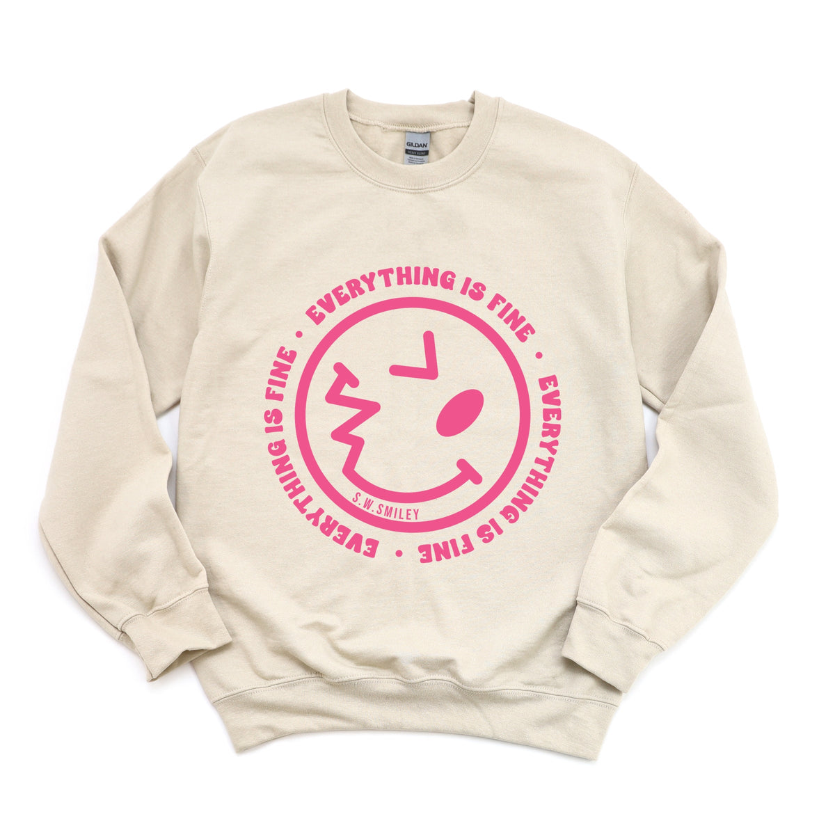 S.W.Smiley Everything Is Fine - Women's Graphic Sweatshirt