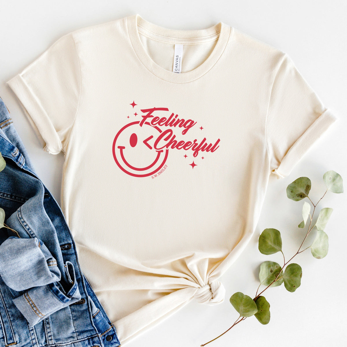S.W.Smiley Feeling Cheerful Sparkle - Women's Short Sleeve Graphic T-Shirt