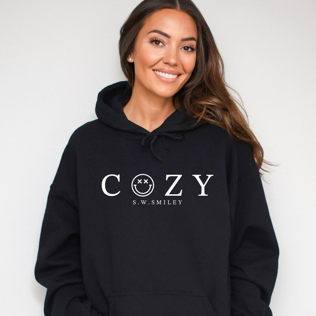 S.W.Smiley Cozy Outline - Women's Graphic Hoodie