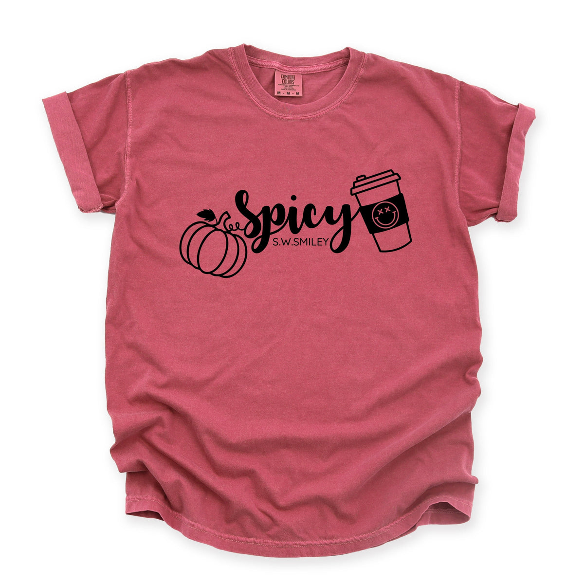 S.W.Smiley Spicy Pumpkin Spice - Women's Garment Dyed Graphic T-Shirt