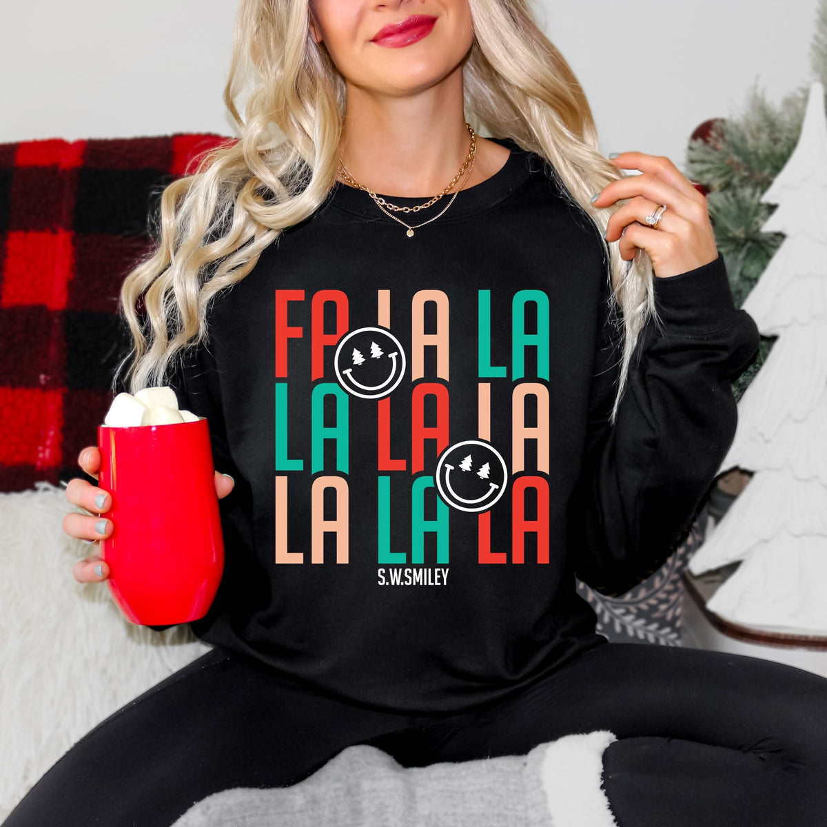 S.W.Smiley Fa La La -  Womens Sweatshirt