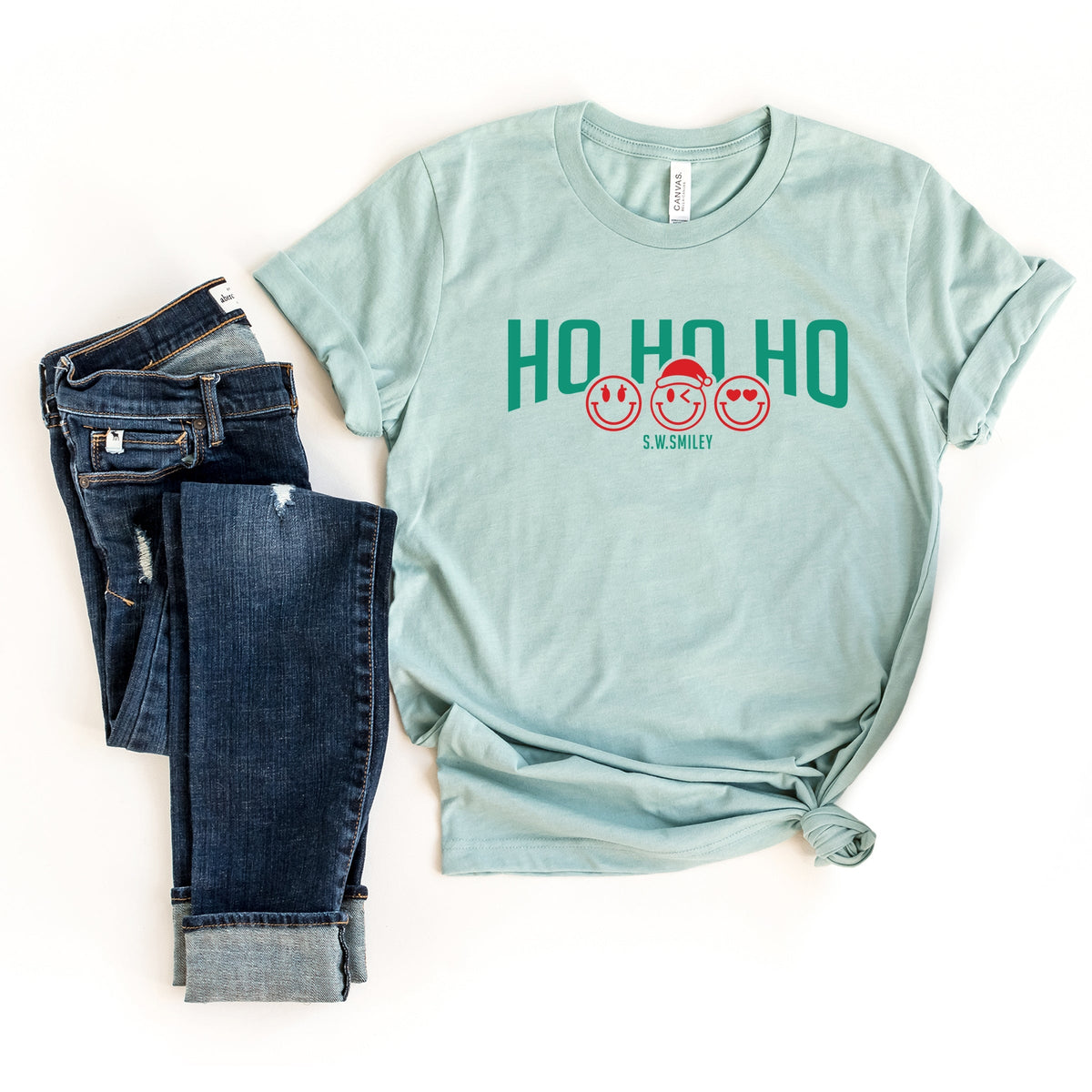 S.W.Smiley Varsity Ho Ho Ho - Womens Short Sleeve Tee