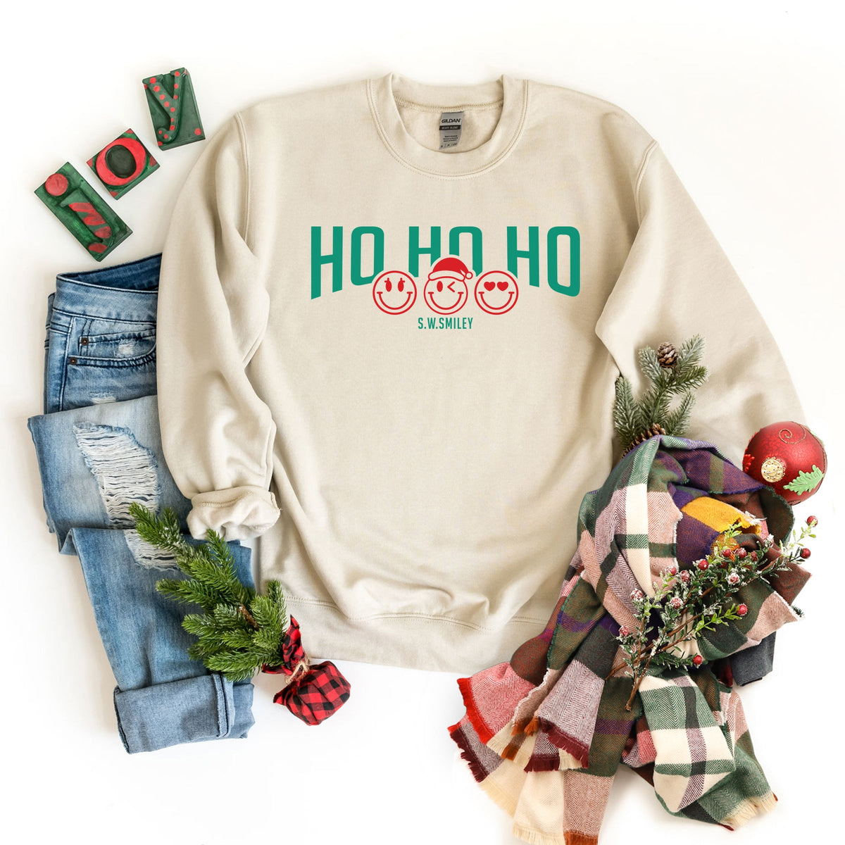 S.W.Smiley Varsity Ho Ho Ho -  Womens Sweatshirt