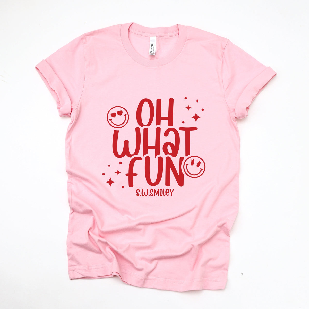 S.W.Smiley Oh What Fun Sparkle - Womens Short Sleeve Tee