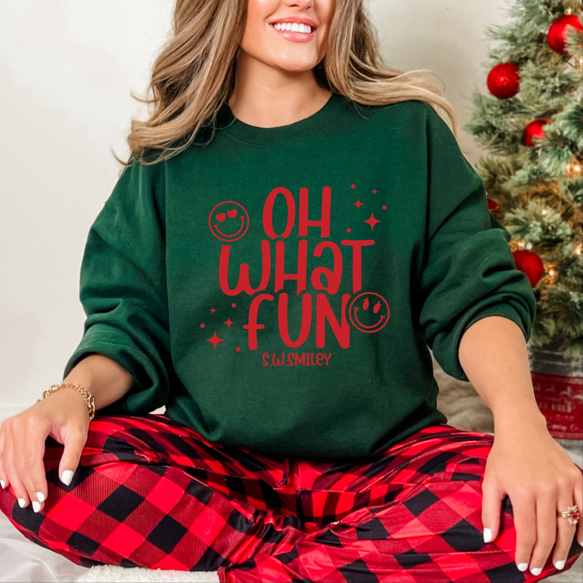 S.W.Smiley Oh What Fun Sparkle -  Womens Sweatshirt