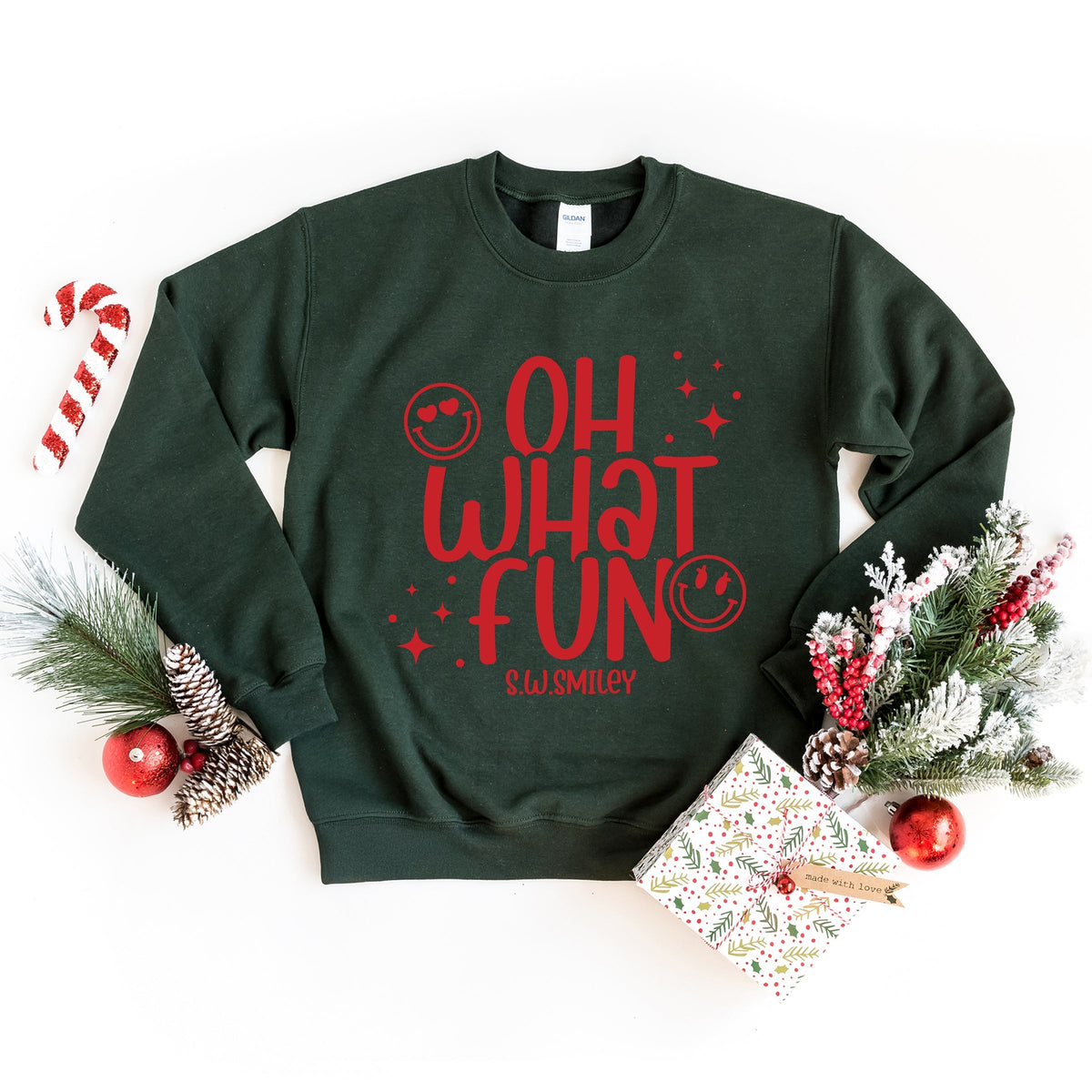 S.W.Smiley Oh What Fun Sparkle -  Womens Sweatshirt