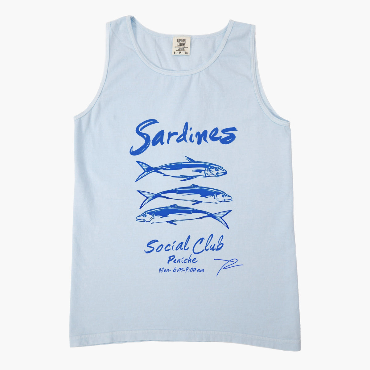 Sardines Social Club - Women's Garment Dyed Graphic Tank Top