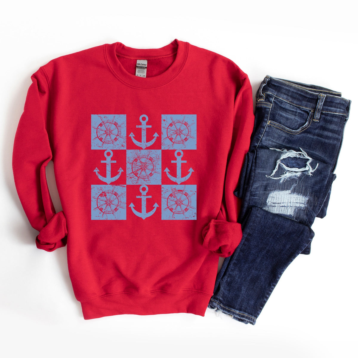 Anchor Wheel Grid - Women's Sweatshirt