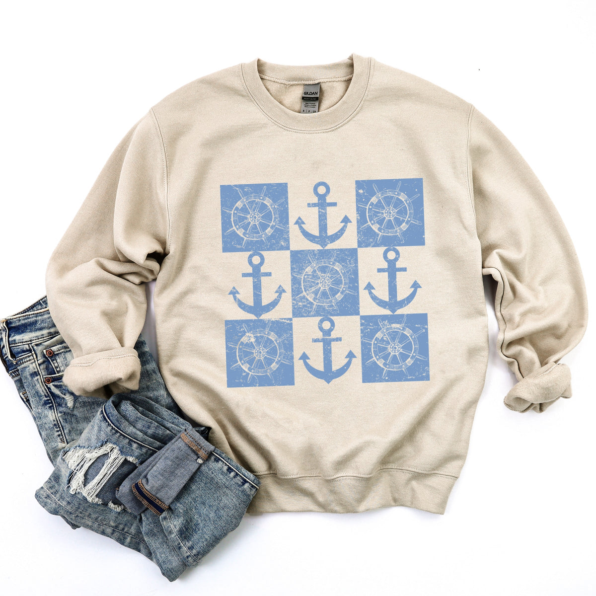 Anchor Wheel Grid - Women's Sweatshirt