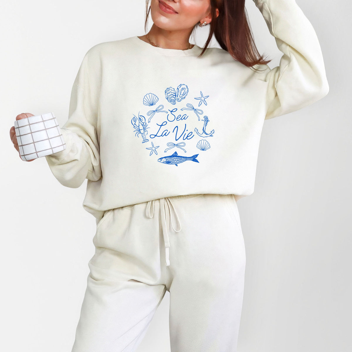 Sea La Vie Collage - Women's Lightweight Garment Dyed Sweatshirt