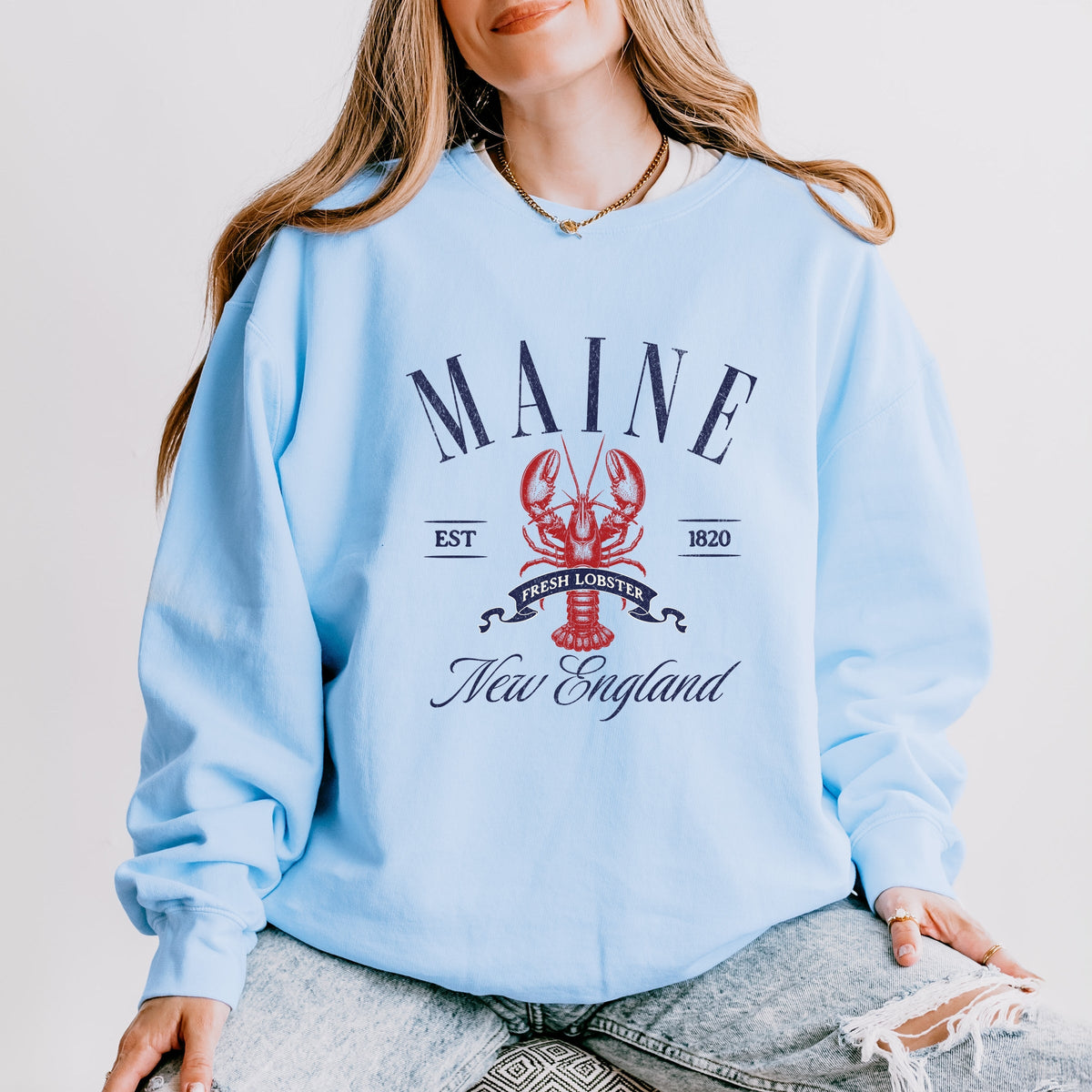 Maine New England - Women's Lightweight Garment Dyed Sweatshirt