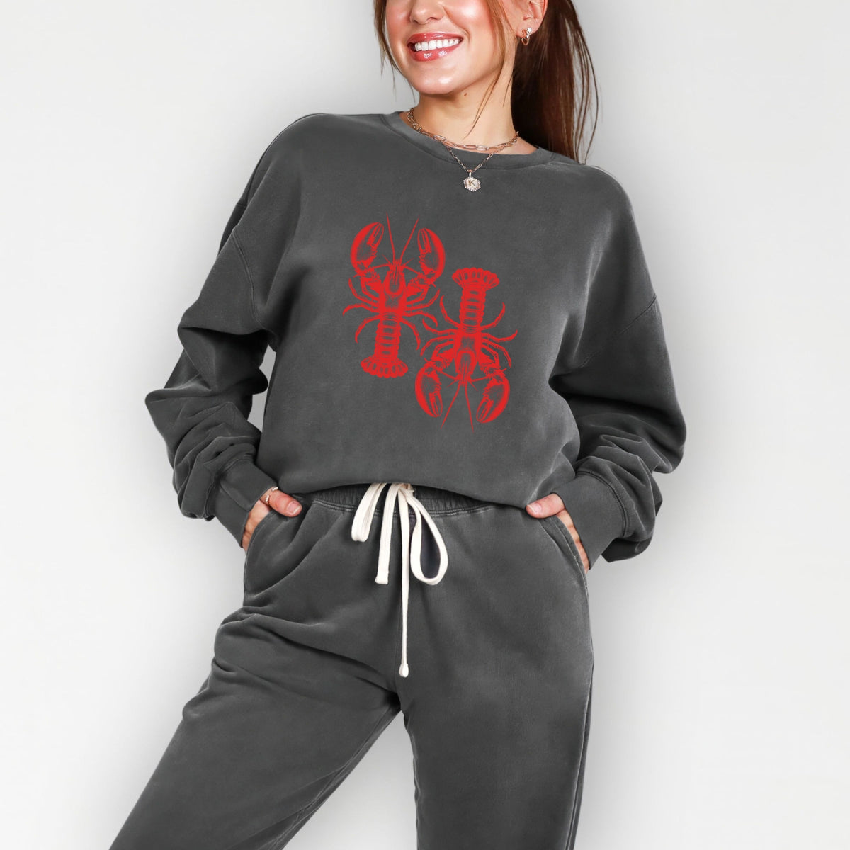 Two Lobsters - Women's Lightweight Garment Dyed Sweatshirt