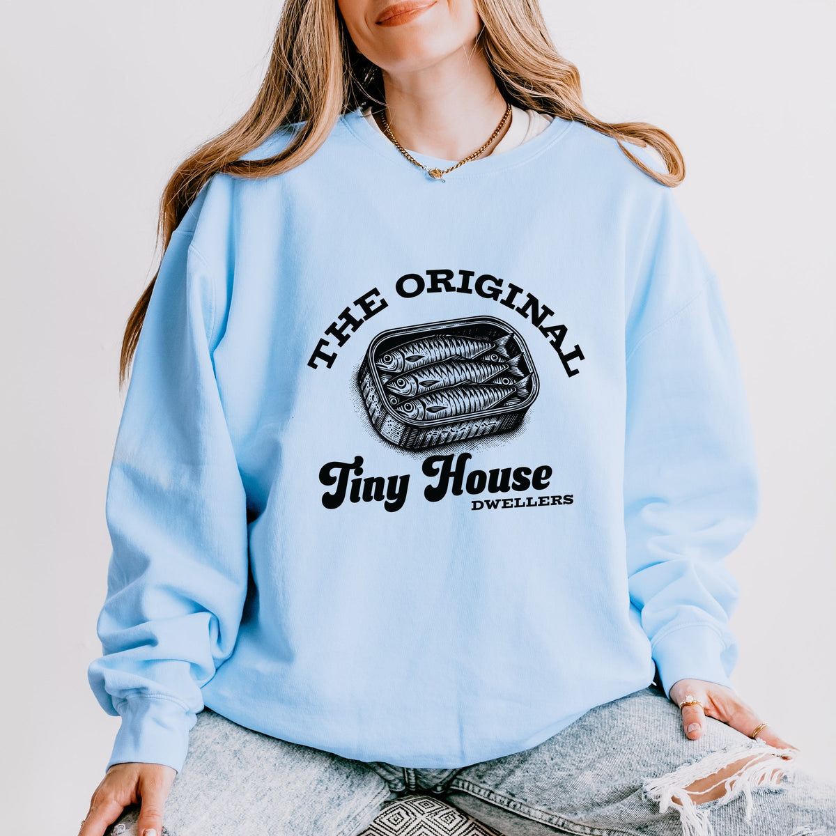 Original Tiny House Dwellers - Women's Lightweight Garment Dyed Sweatshirt