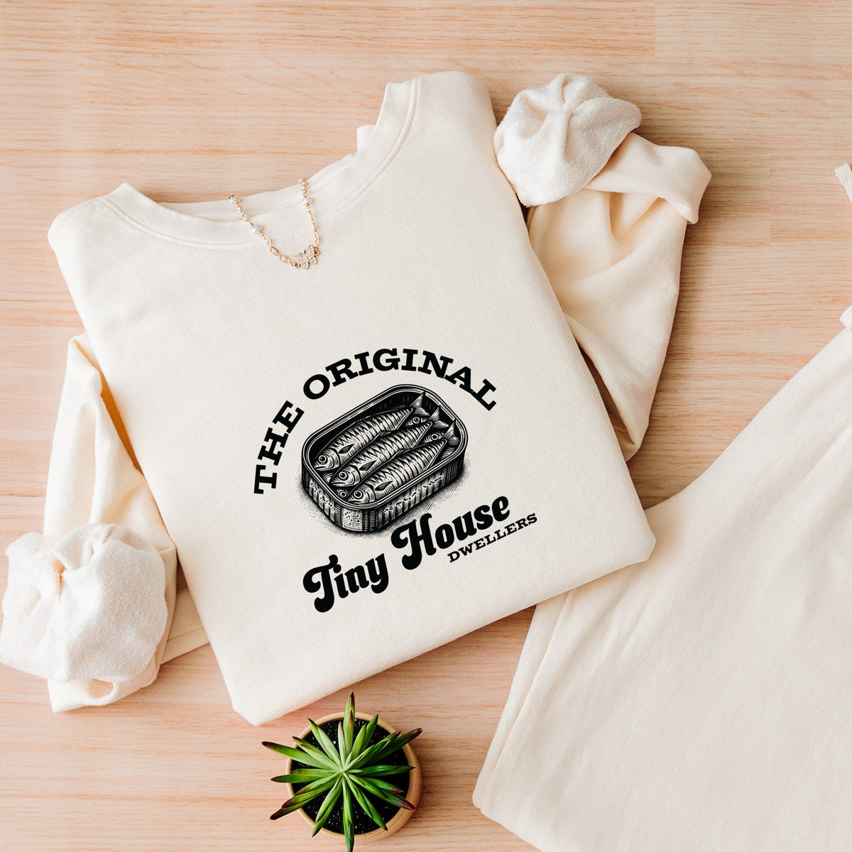 Original Tiny House Dwellers - Women's Lightweight Garment Dyed Sweatshirt