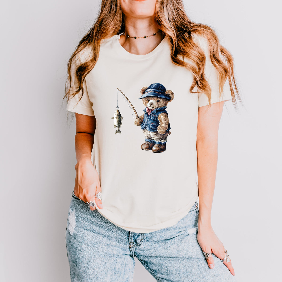 Teddy Bear Fisherman - Women's Short Sleeve Tee