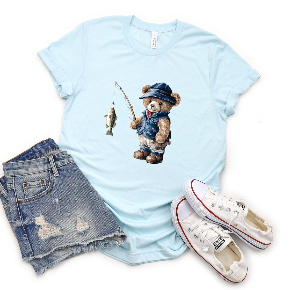 Teddy Bear Fisherman - Women's Short Sleeve Tee