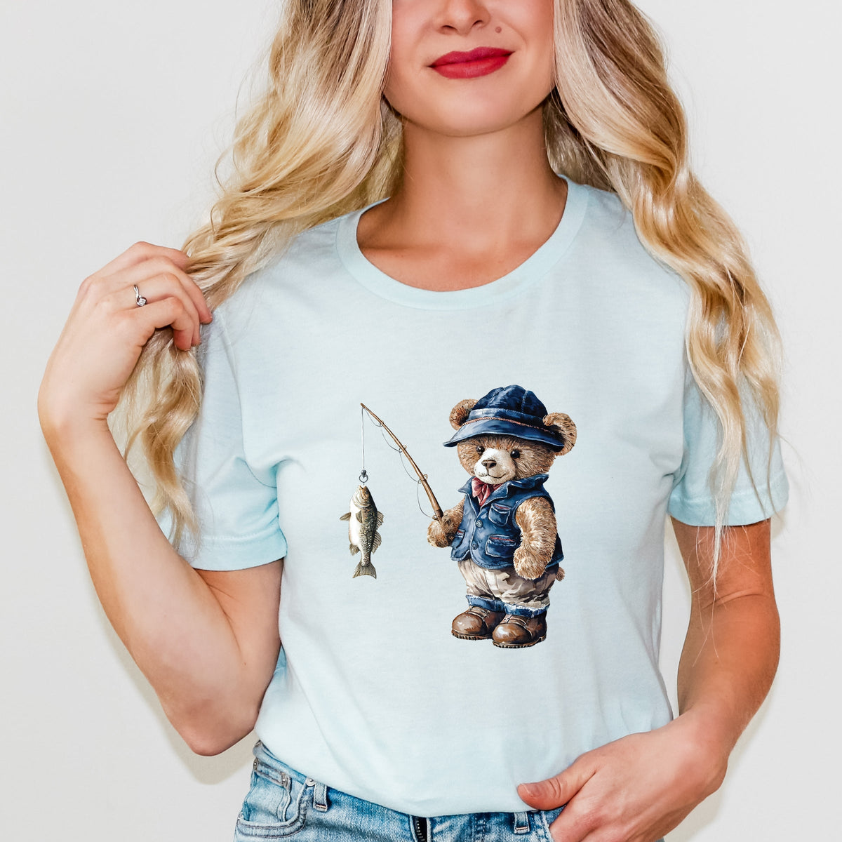 Teddy Bear Fisherman - Women's Short Sleeve Tee