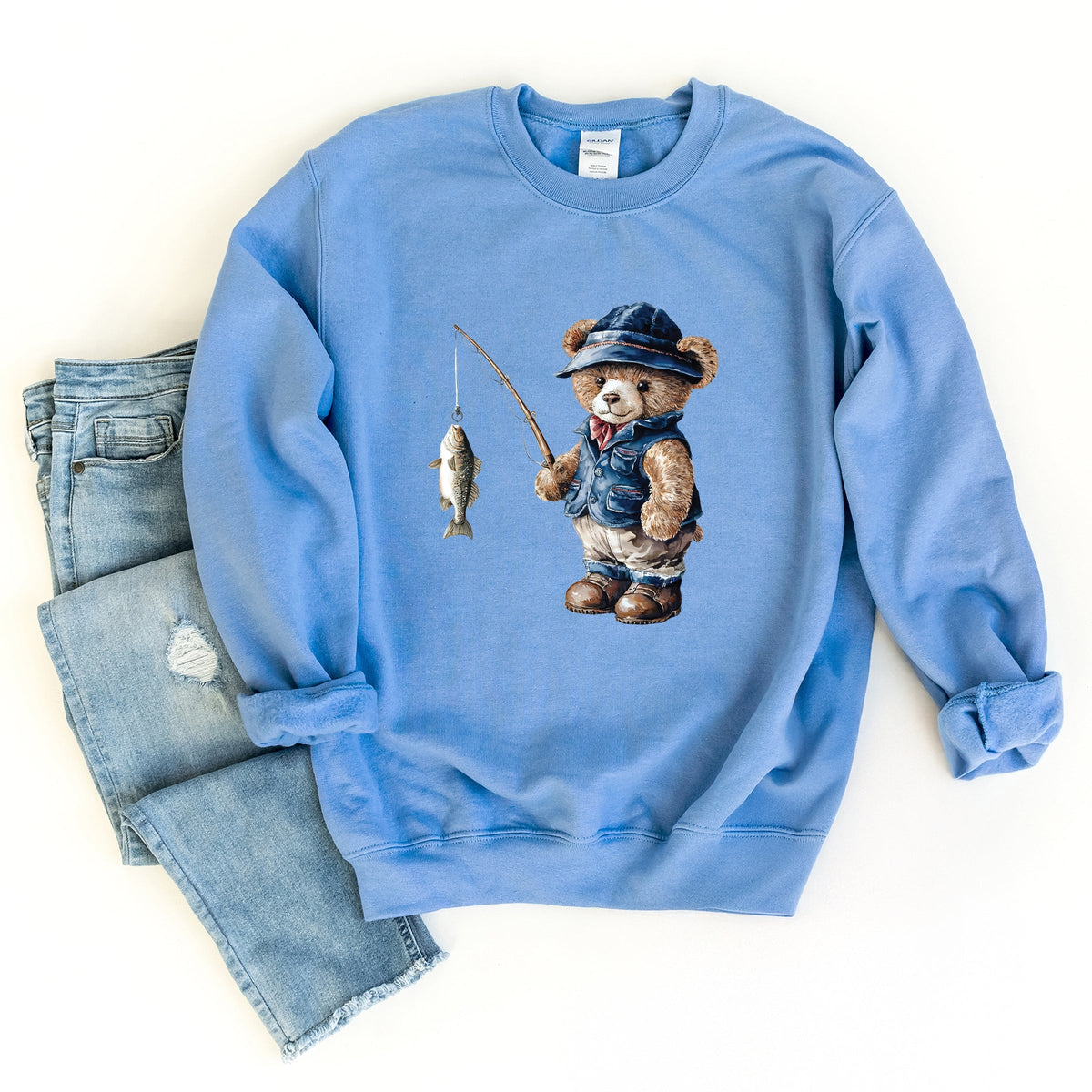 Teddy Bear Fisherman - Women's Sweatshirt