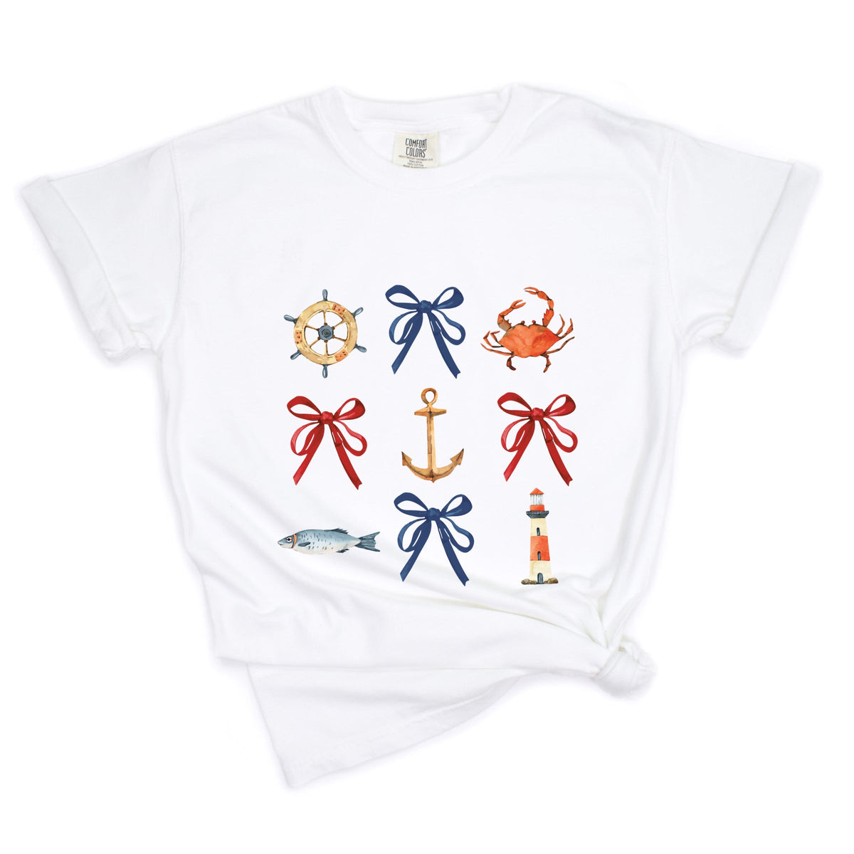 Coquette Nautical Collage - Women's Garment Dyed Tee