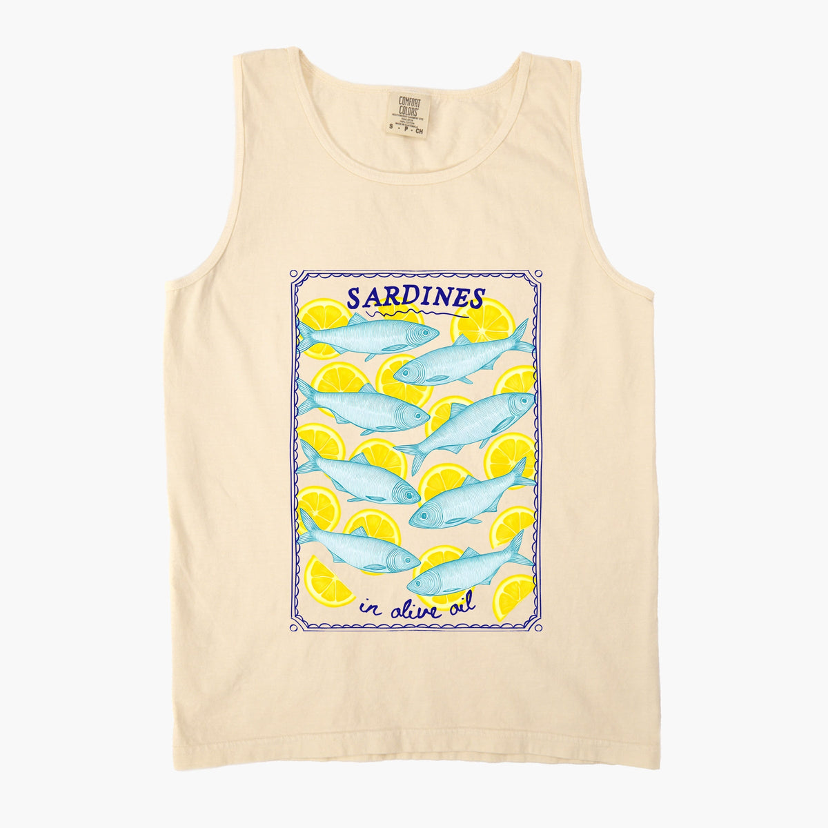 Sardines In Olive Oil - Women's Garment Dyed Graphic Tank Top