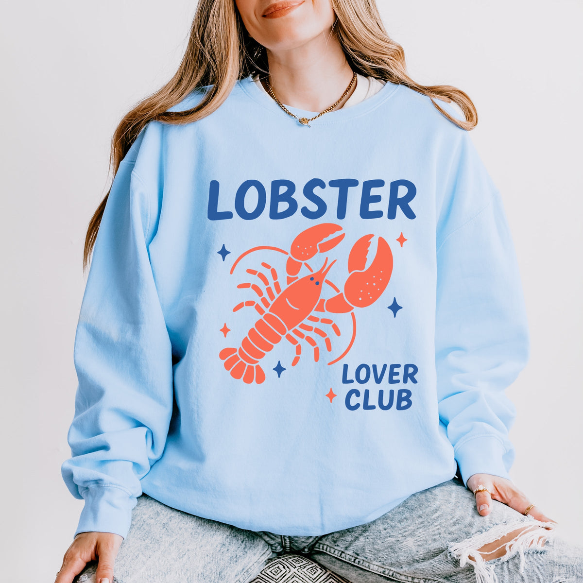 Lobster Lover Club - Women's Lightweight Garment Dyed Sweatshirt
