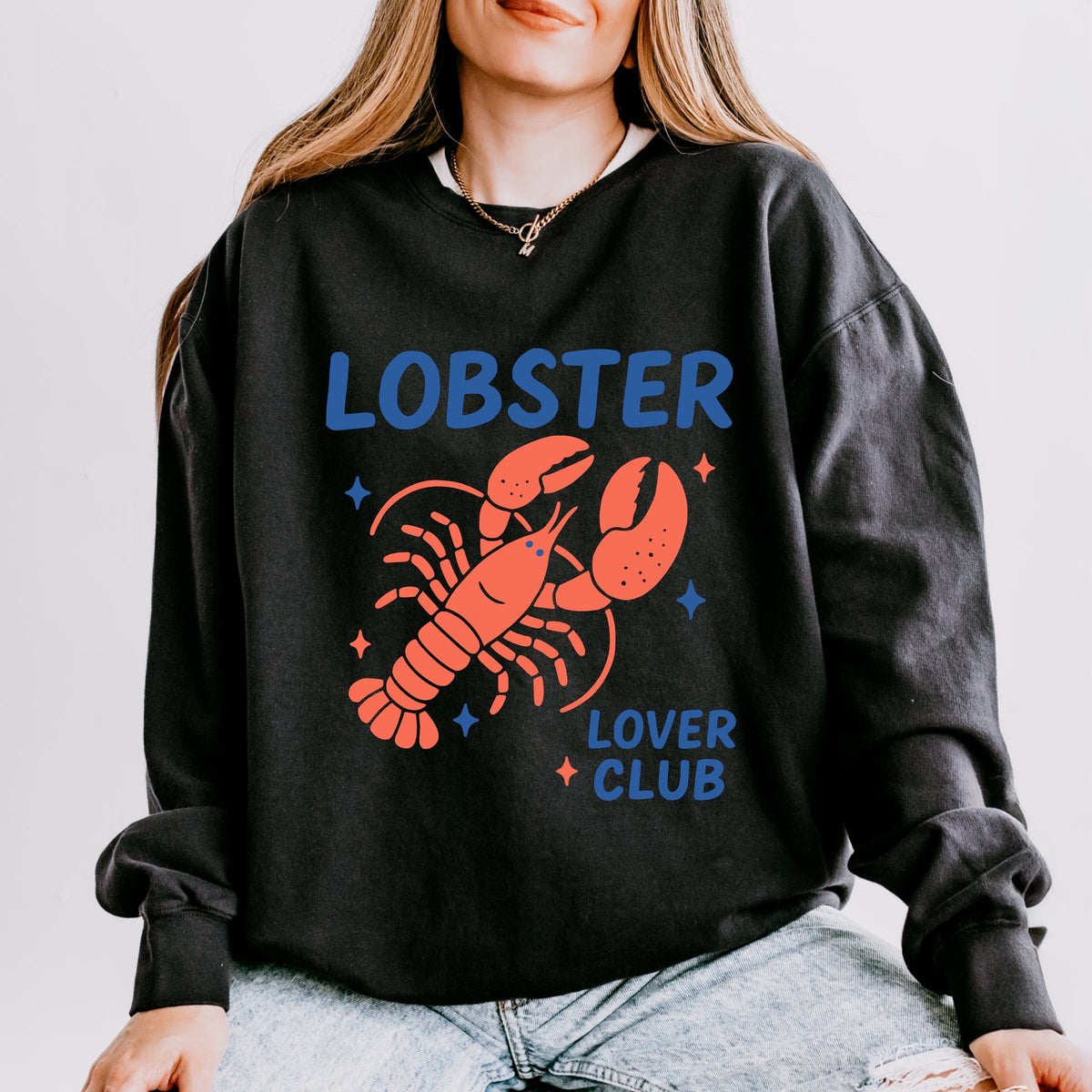 Lobster Lover Club - Women's Lightweight Garment Dyed Sweatshirt