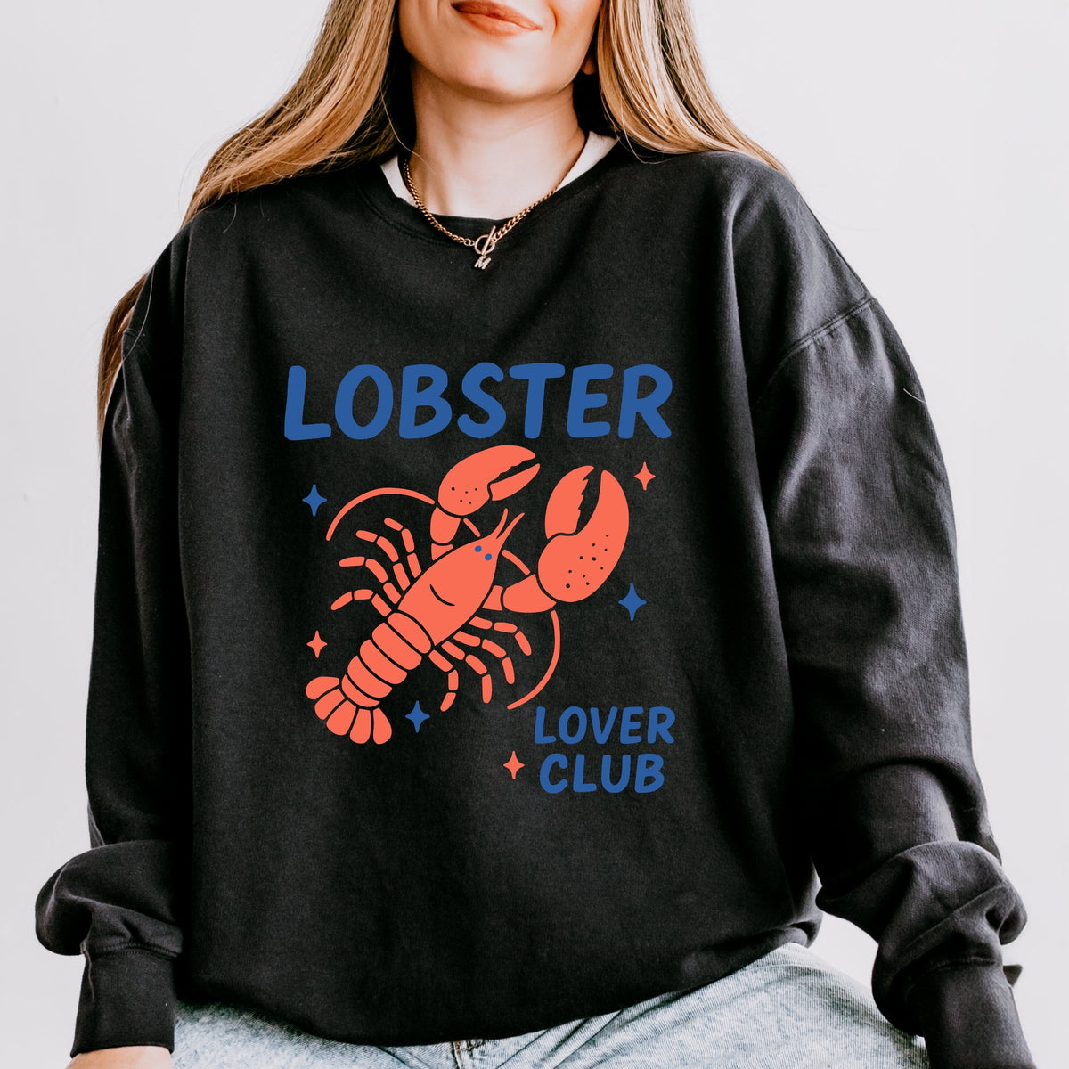 Lobster Lover Club - Women's Lightweight Garment Dyed Sweatshirt