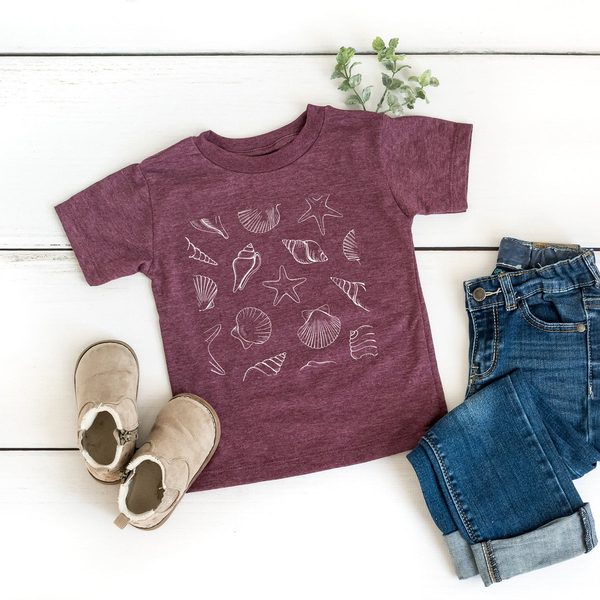 Seashells Square - Toddler Short Sleeve Graphic T-Shirt