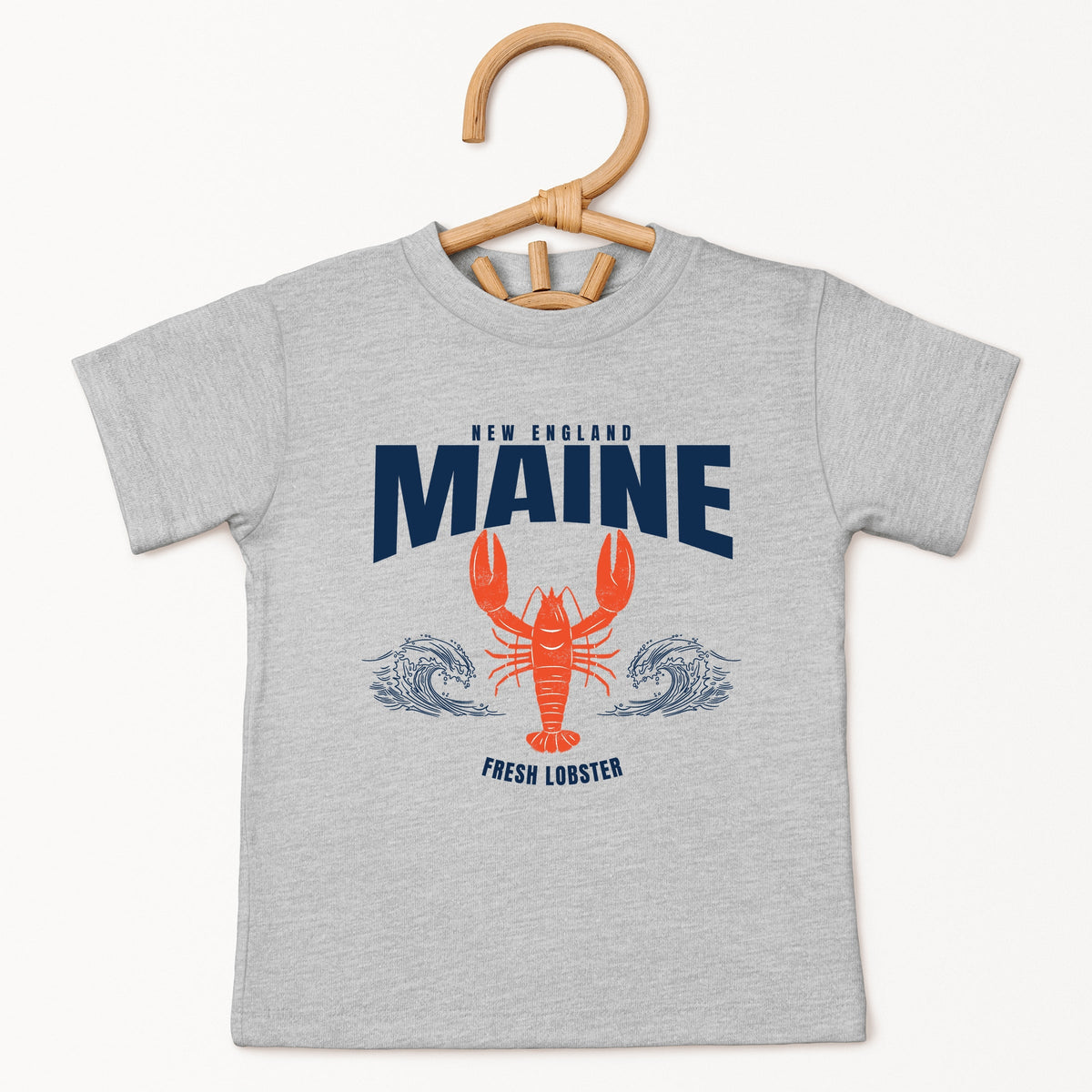 Maine Fresh Lobster Waves - Toddler Short Sleeve Graphic T-Shirt