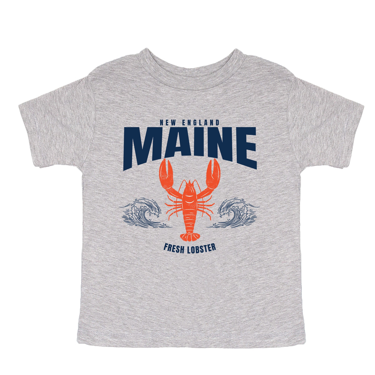 Maine Fresh Lobster Waves - Toddler Short Sleeve Graphic T-Shirt