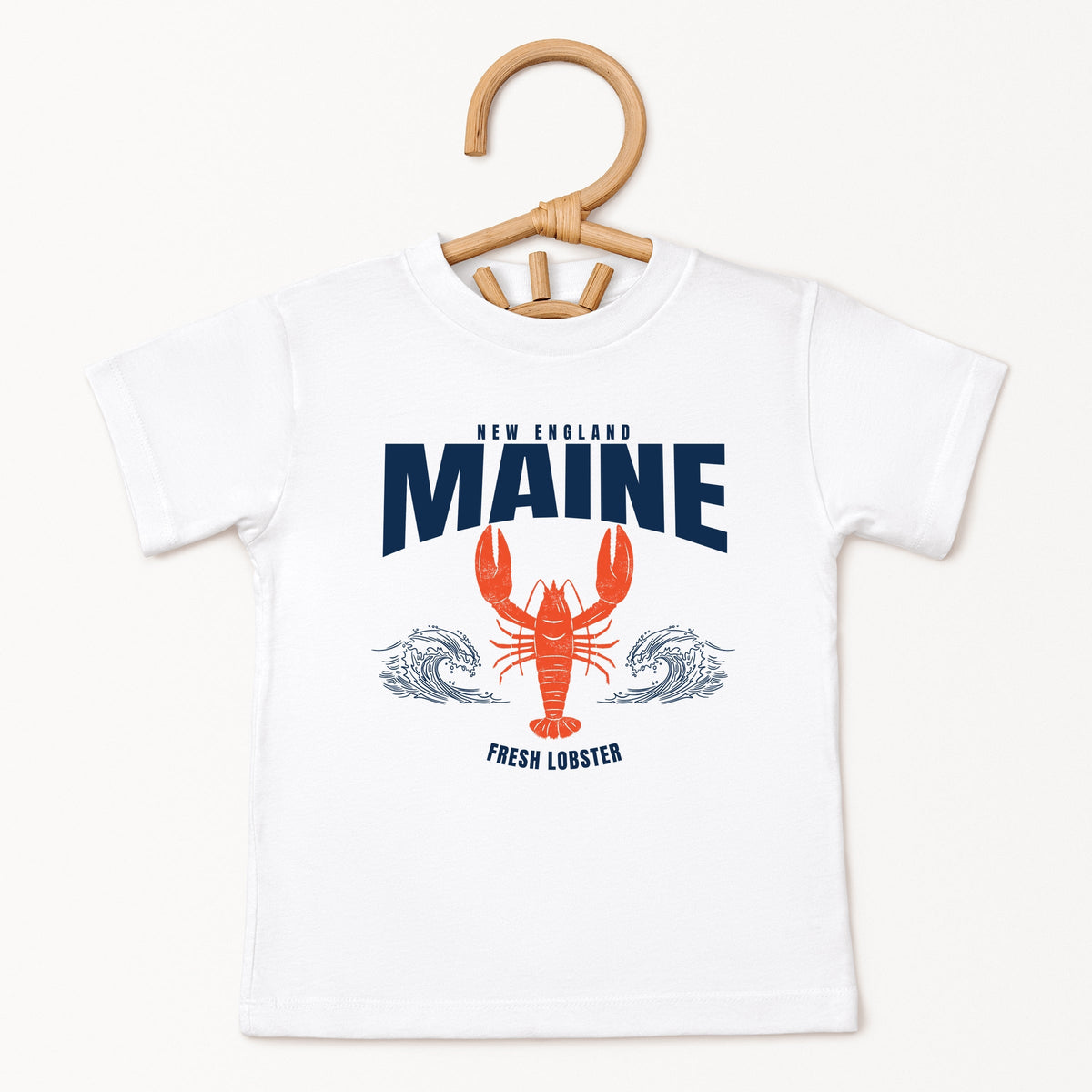 Maine Fresh Lobster Waves - Toddler Short Sleeve Graphic T-Shirt