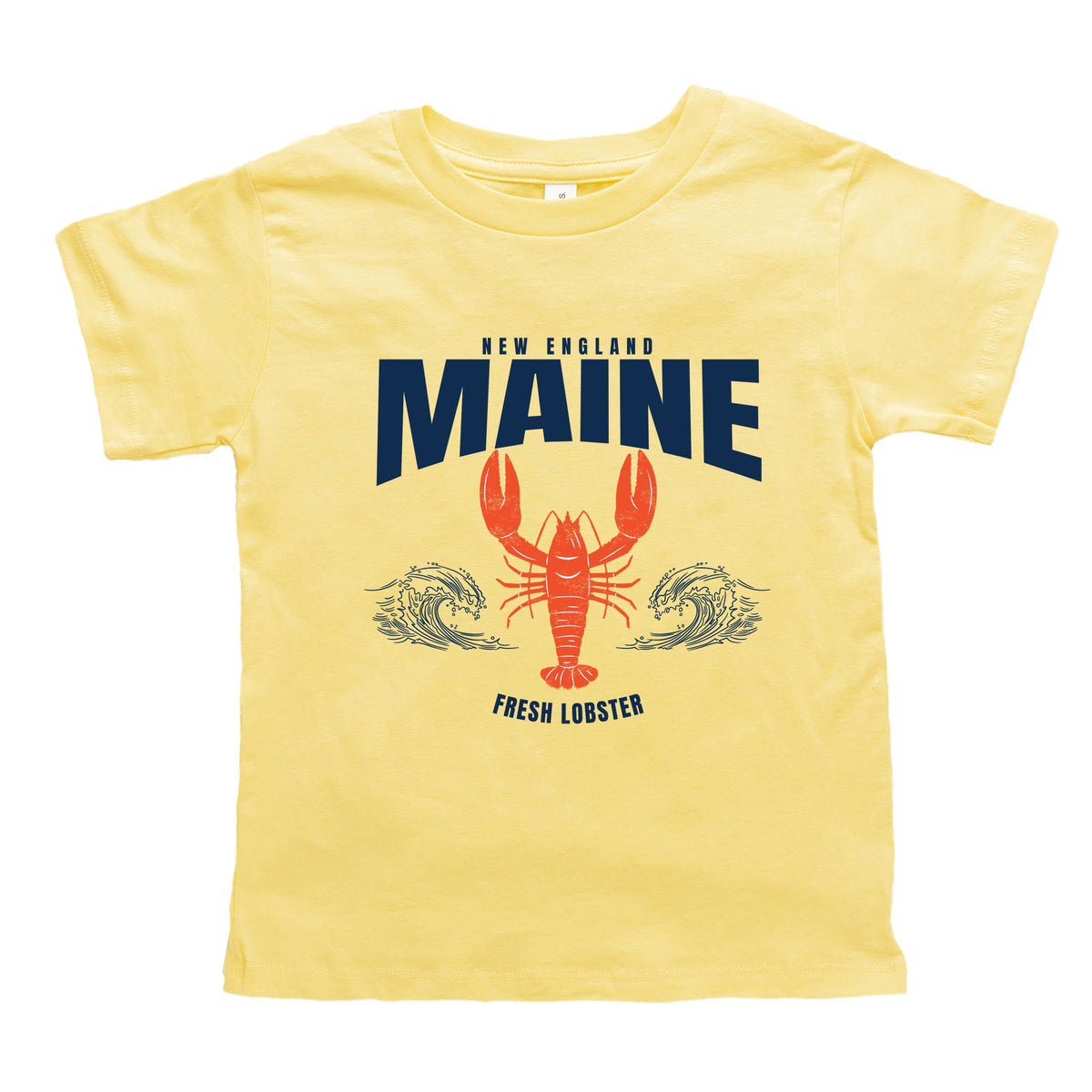 Maine Fresh Lobster Waves - Toddler Short Sleeve Graphic T-Shirt