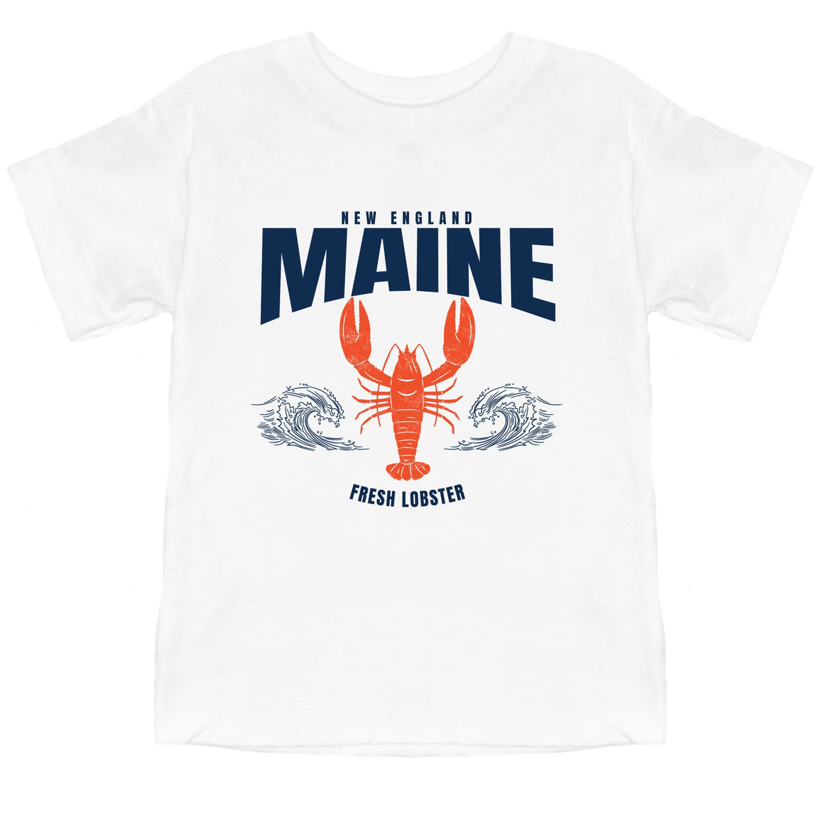 Maine Fresh Lobster Waves - Toddler Short Sleeve Graphic T-Shirt