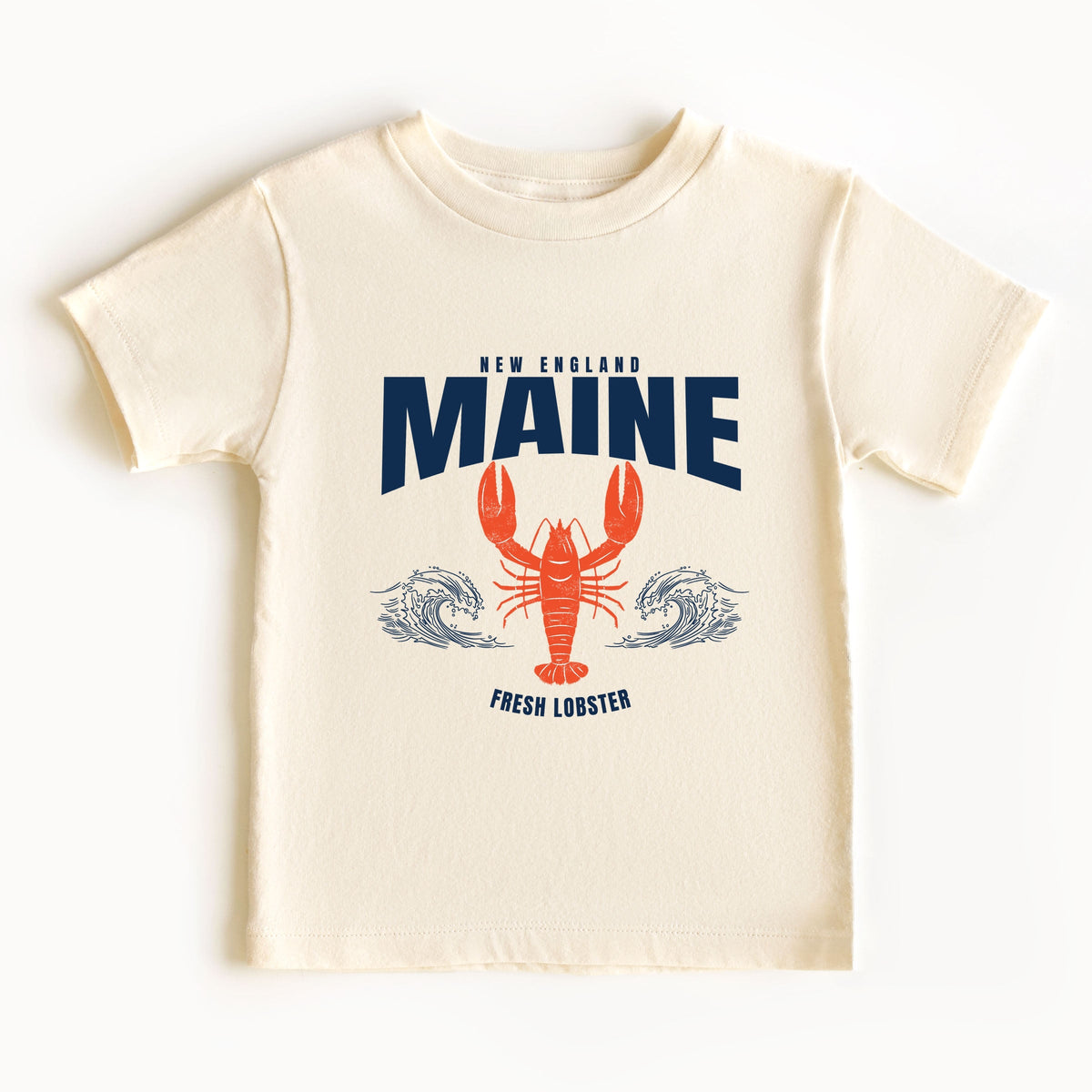 Maine Fresh Lobster Waves - Toddler Short Sleeve Graphic T-Shirt