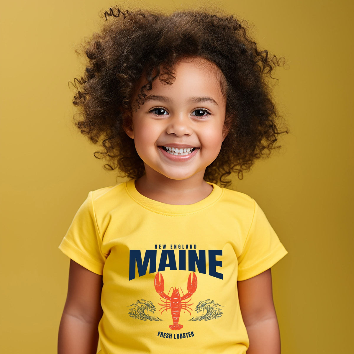 Maine Fresh Lobster Waves - Toddler Short Sleeve Graphic T-Shirt