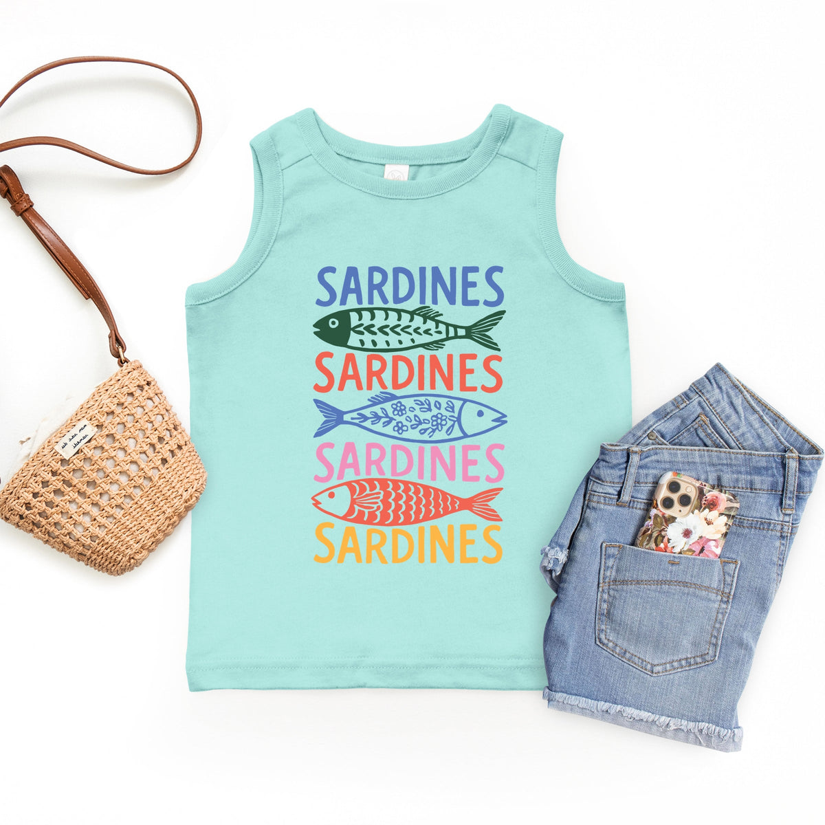 Sardines Colorful Stacked - Youth Tank Top