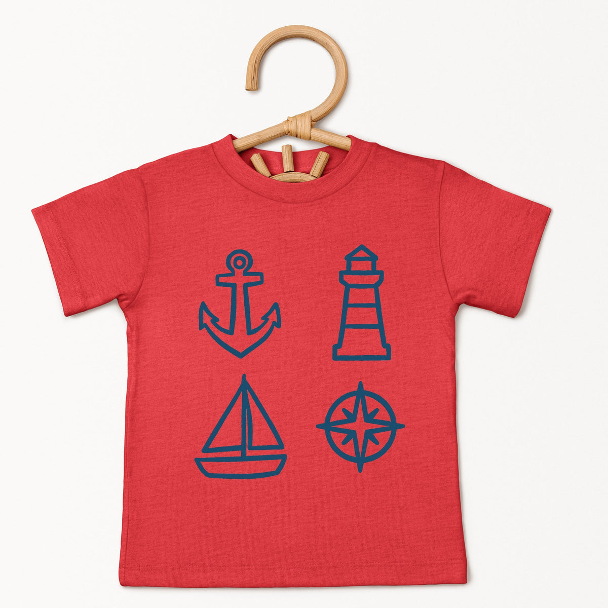 Anchor Lighthouse Boat Compass - Toddler Short Sleeve Graphic T-Shirt