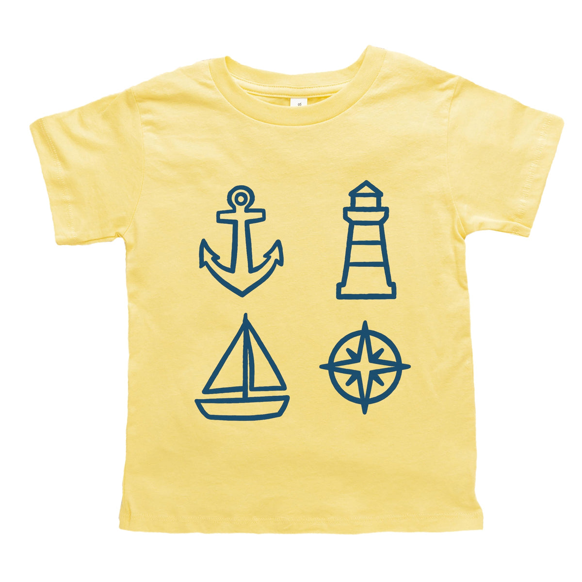Anchor Lighthouse Boat Compass - Toddler Short Sleeve Graphic T-Shirt