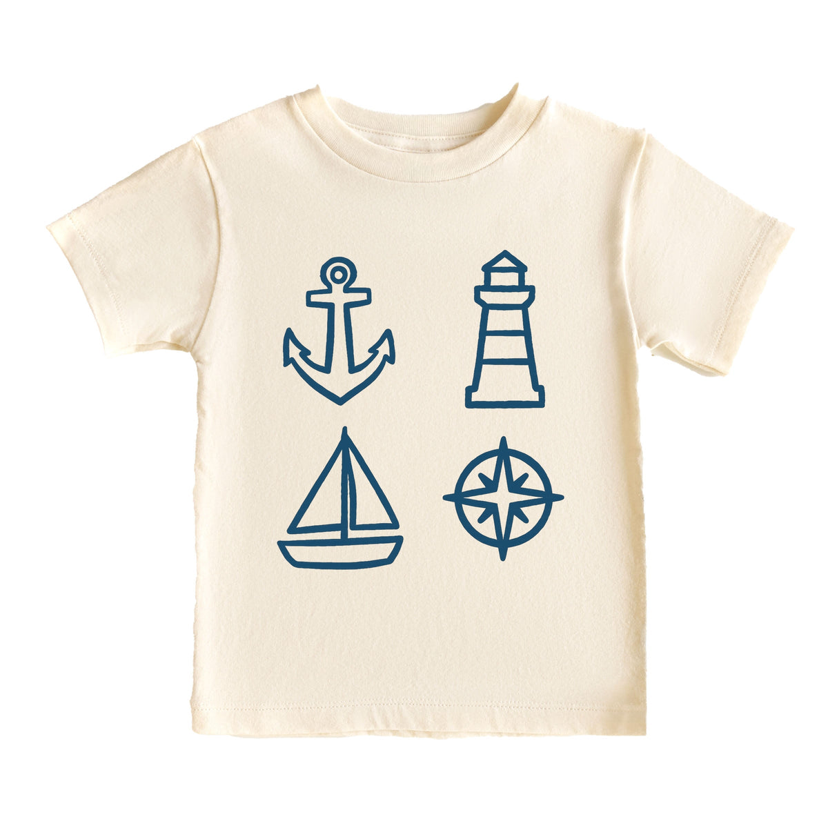 Anchor Lighthouse Boat Compass - Toddler Short Sleeve Graphic T-Shirt