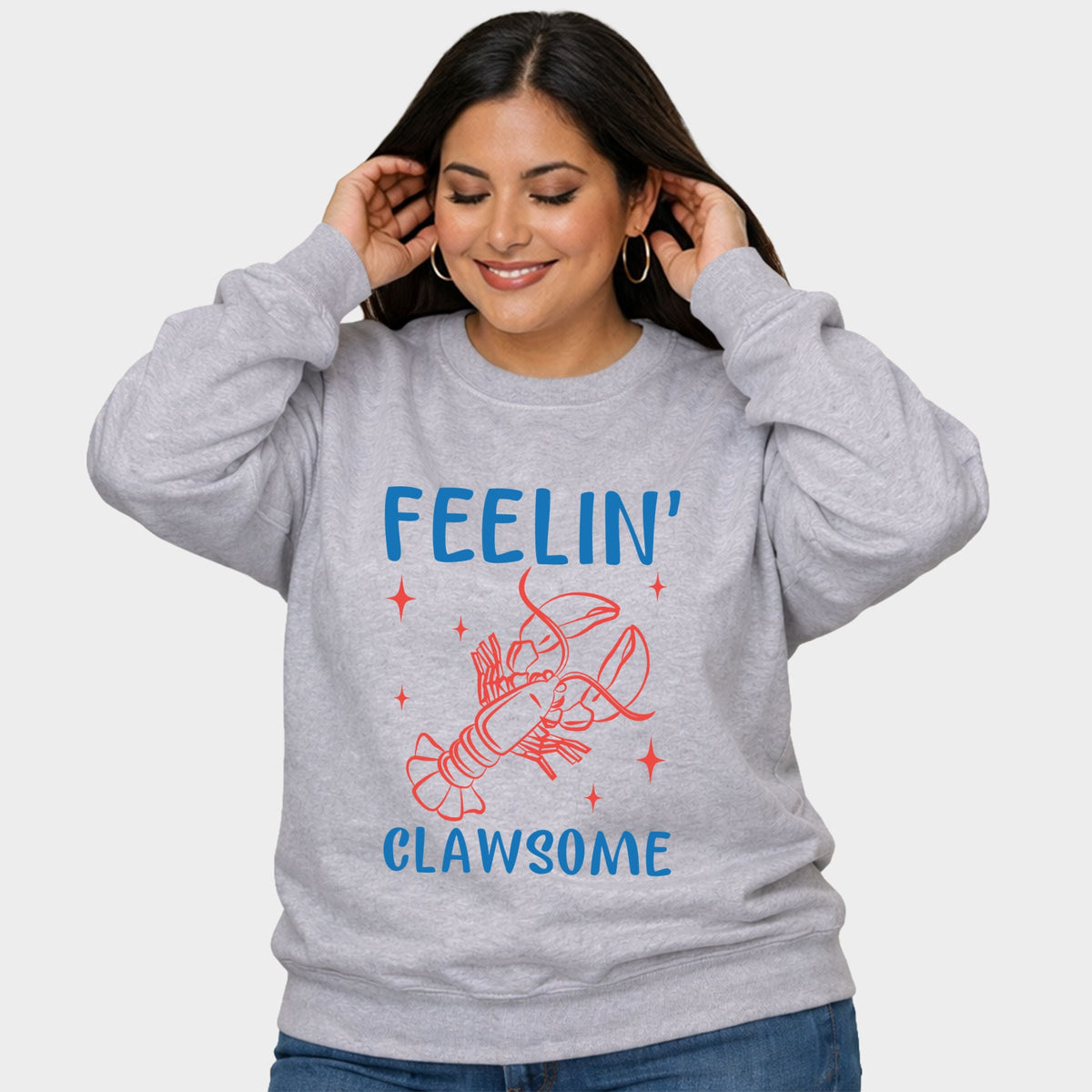 Feelin' Clawsome Lobster - Women's Plus Sized Graphic Sweatshirt