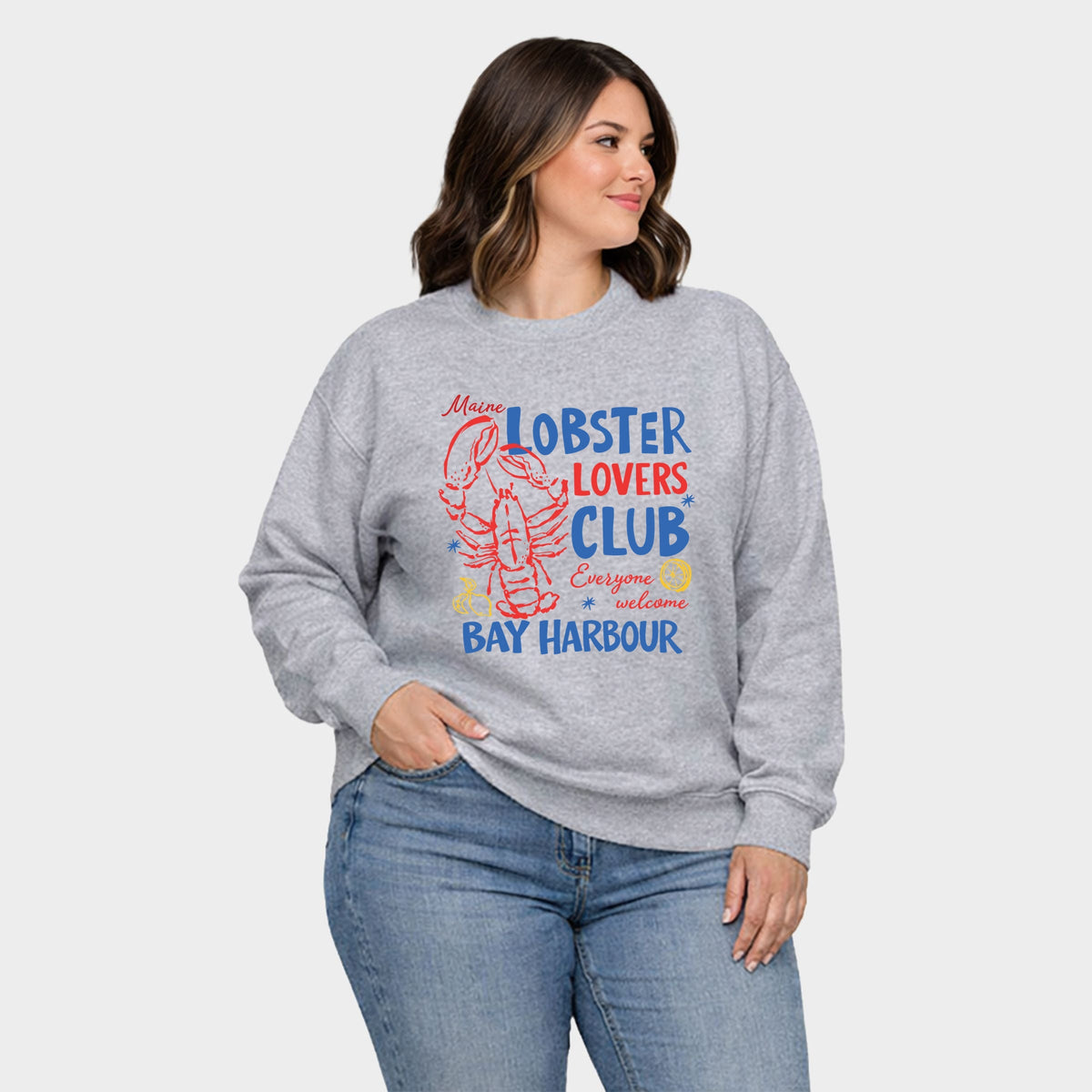 Lobster Lovers Club Bay Harbour -  Women's Plus Sized Graphic Sweatshirt