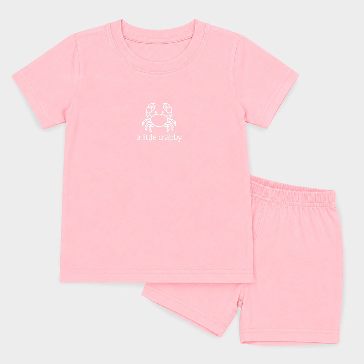 A Little Crabby Outline - Toddler Crew Shorts Set