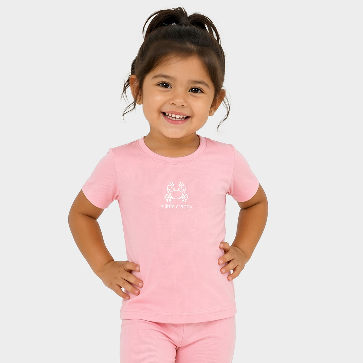 A Little Crabby Outline - Toddler Crew Shorts Set
