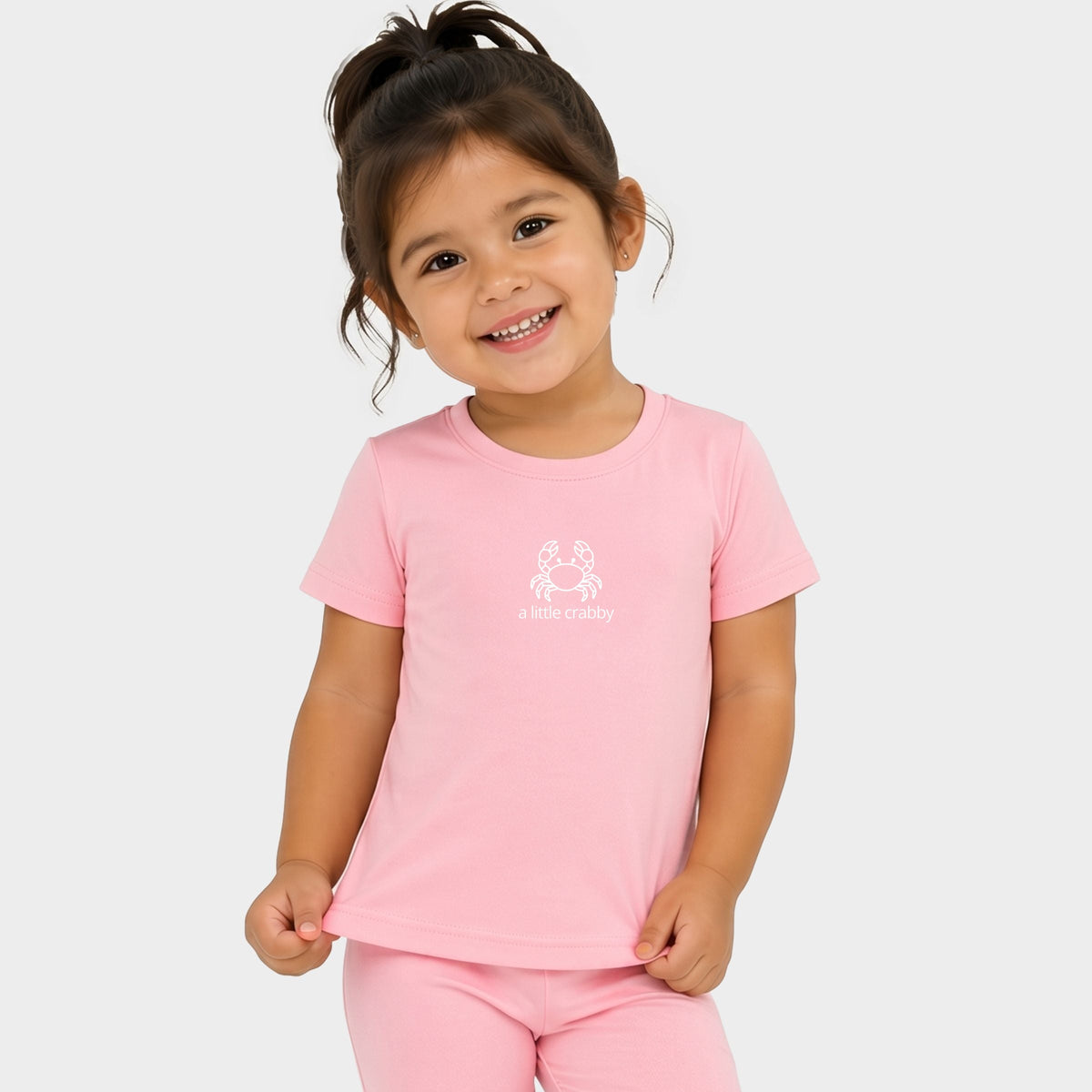 A Little Crabby Outline - Toddler Crew Shorts Set