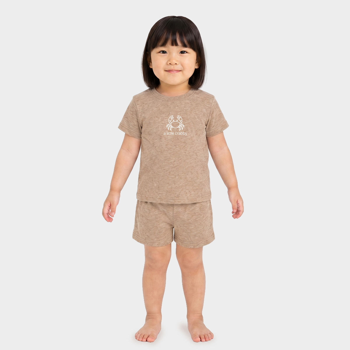 A Little Crabby Outline - Toddler Crew Shorts Set