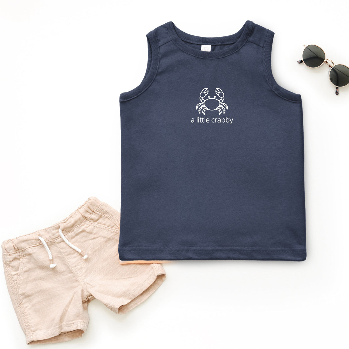 A Little Crabby Outline - Toddler Graphic Tank